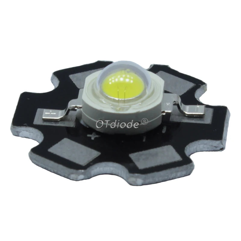 10pcs 1W 3W High Power LED Full Spectrum White Warm white Green Blue Deep Red 660nm Royal blue IR UV With 20mm Black Star PCB