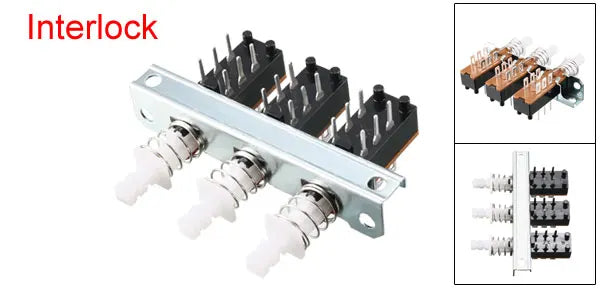1Pc Interlock/Latching Push Button Switch Piano Type 6/12/18/24Pin 1/2/3/4/5/6/7/8 Row Straight Through Hole Straight Key Switch