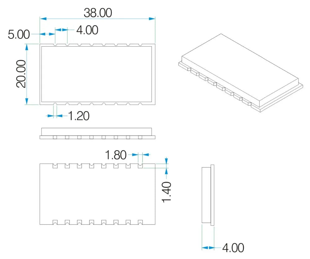 2pc/lot LoRa1262F30 868MHz SX1262 33dBm -148dBm TCXO High Sensitivity Low Current 2W SPI Port LoRa Module