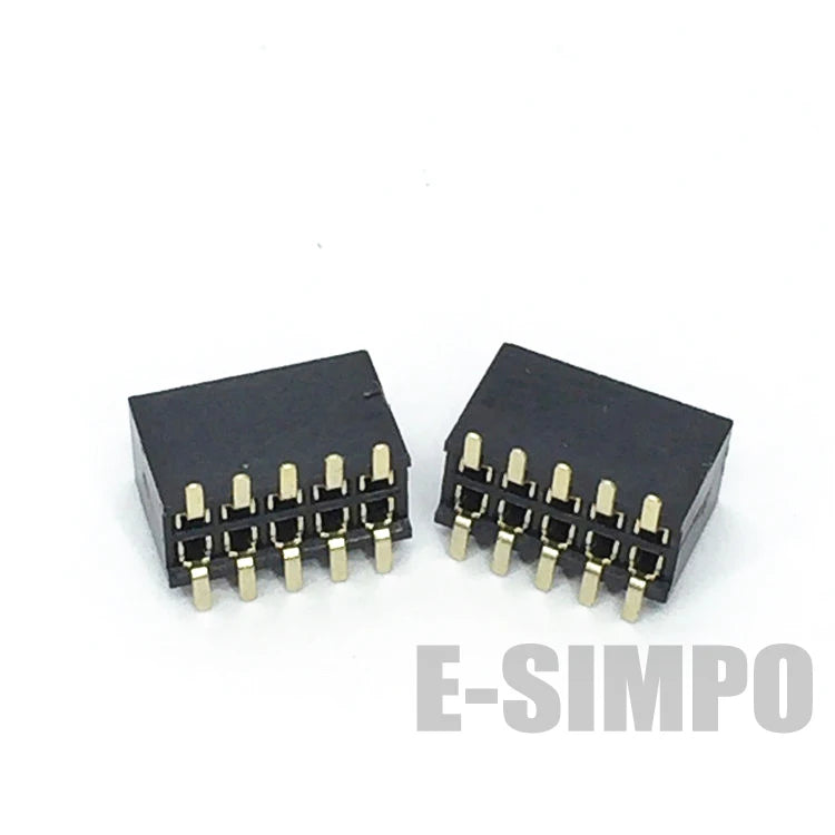 100pcs SMT 1.27mm Dual Vertical SMD PCB 2*3P 2X4P 2X5P 2X6P 2X7P 2X10P 2*12P PH4.3mm Gold Rohs Female Pin Header Connector