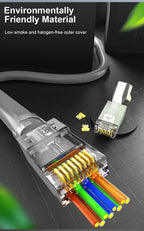 CAT7 Shielded 10Gbps STP RJ45 Modular Plug Connector with Load Bar, 50μ Gold-plated Support 23-26AWG