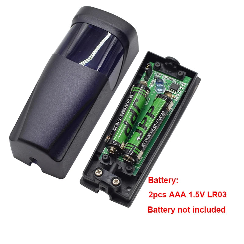 DC 12-24V Infrared Beam Sensor Detector Alarm Photocell Transmitter Battery Powered For Sliding Swing Gate Opener Barrier
