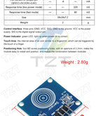 TZT TTP223 12V 1-Channel Touch Relay Module Capacitive Touch Key Switch Sensor Self-Locking/No-Locking HTTM Touch Button