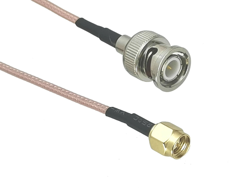 RG316 Cable BNC Male Plug to SMA Male Plug Crimp Connector Wire Terminal RF Jumper Pigtails Straight 6inch~10M