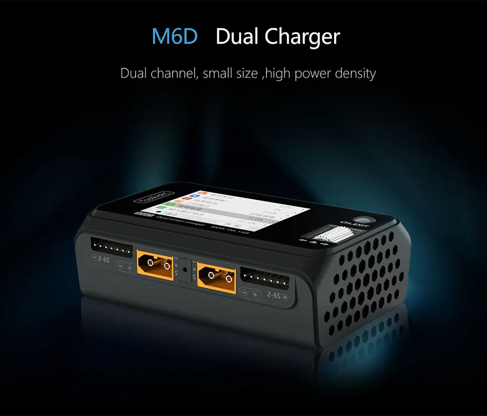 ToolkitRC M6D 500W 15A DC Dual Channel MINI Smart Charger Discharger For 1-6S Lipo Battery FPV Model Spare Parts