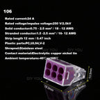 25/50/100PC DIY YOU 102/103D/104D/104/106/108 Universal Compact Wire Wiring Connector Conductor Terminal Block With Lever