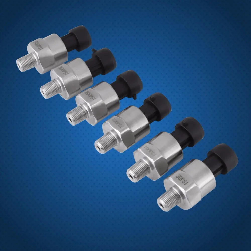Stainless Steel 1/8" NPT DC 5V Pressure Transducer Sender Sensor For Oil Fuel Water 30/100/150/200/300/500PSI Pressure Senor