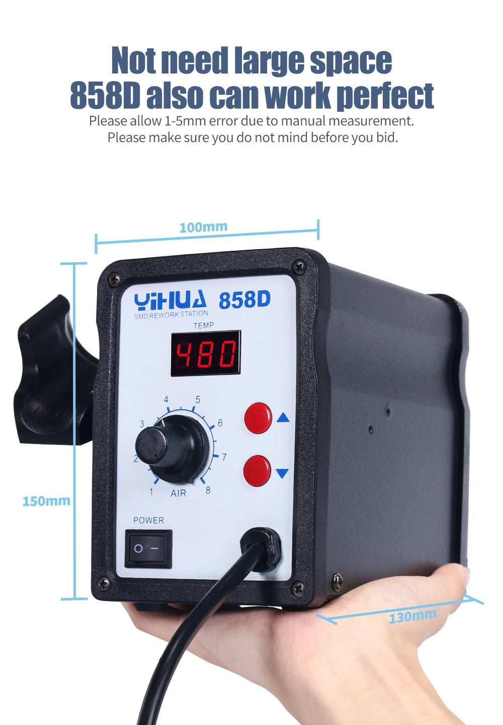 WEP 750W Hot Air Gun Soldering Station Digital Display Desoldering Station  Electric Soldering Iron SMD BGA Rework Station 858D