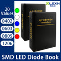SMD LED Diode Sample Book 0402 0603 0805 1206 Red/Yellow/Blue/Green/White High-brightness Light-emitting Lamp Bead 20Values