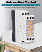 Ginri JVRD-P01 Three phase voltage monitoring relay switchable 8 level rated voltage 220-460V over&under voltage protector