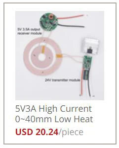 Small 20mm Coil Receiving 300mA High Current Wireless Charging Wireless Power Supply Module XKT412-28