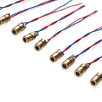 5pcs Laser Diode 650nm 6mm 3/5V 5 Million Watt Adjustable Laser Dot Module Red Copper Head Laser Woodworking Tools