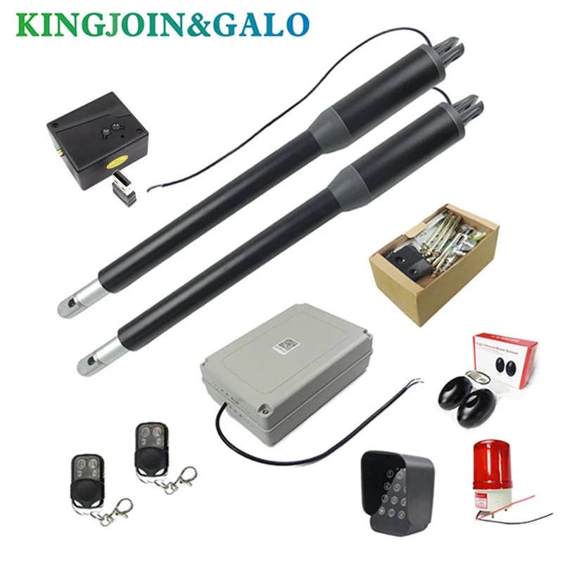 200kg-300kg Swing Gate Linear Actuator Motors Kit with Push Button Photocell Alarm Lamp (GSM Module Keypad Optional)