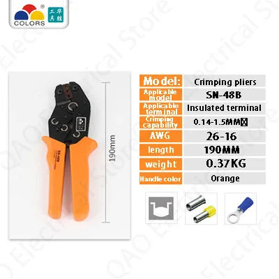 SN-48B crimping plier 0.5-2.5mm2 20-13AWG SN-28B/48B/2 Dupont XH2.54 KF2510 SM 2.54 3.96 TAB 2.8/4.8/6.3 Plug type terminal