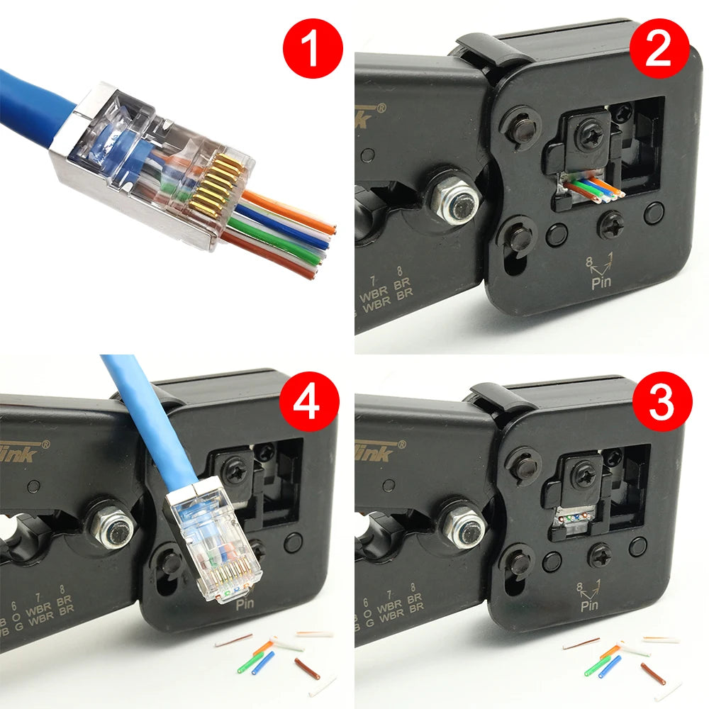 Xintylink RJ45 CAT6 Connector SFTP FTP STP Ethernet Cable Plug CAT5E CAT5 RG RJ 45 Network CAT 6 Metal Shielded Jack LAN 50U/6U