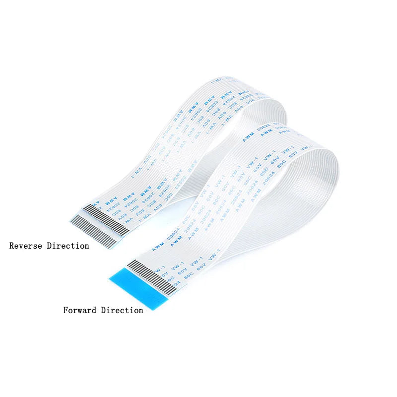 5pcs FPC/FFC 24P Ribbon Flexible Flat Cable Wire Pitch 0.5/1.0mm 6/10/15/20/25/30/40cm Length Forward Reverse Direction Connecto