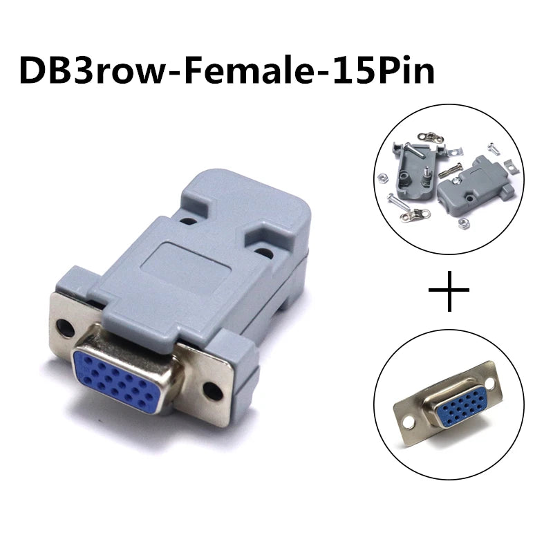 2/5sets DB-9 RS232 Serial Port Connector DB Connector 9/15/25/37 Pin Copper RS232 COM Adapter With Plastic Case Metal shell