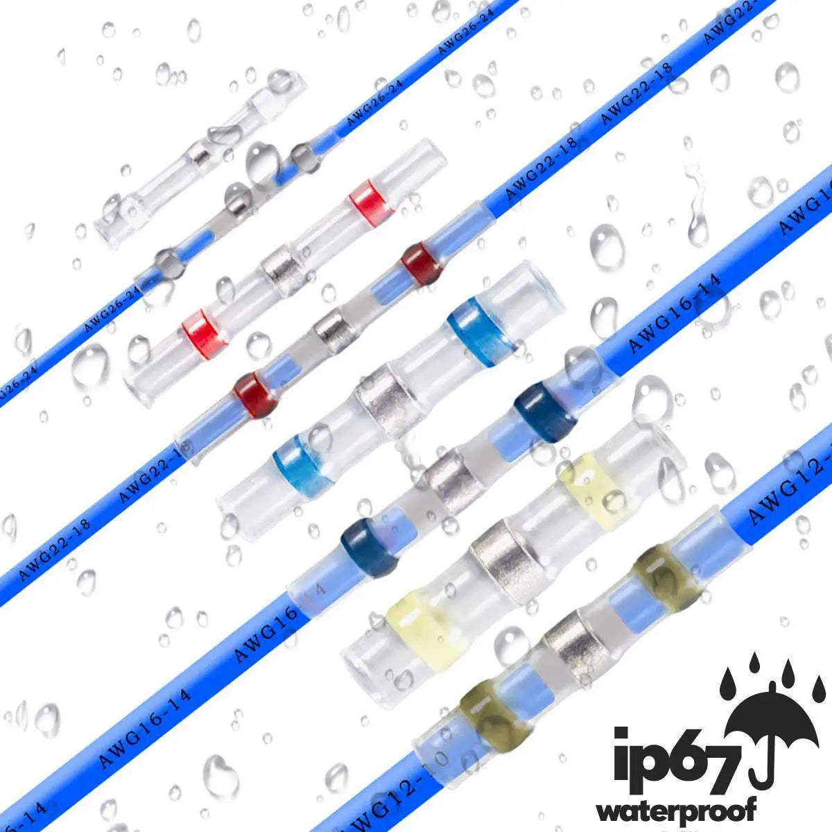 Solder Seal Wire Connectors - Heat Shrink Solder Butt Connectors - Solder Connector Kit - Automotive Insulated Waterproof