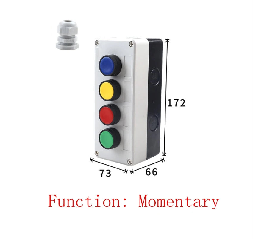 start and stop self-reset Momentary Waterproof button box switch emergency stop industrial control box