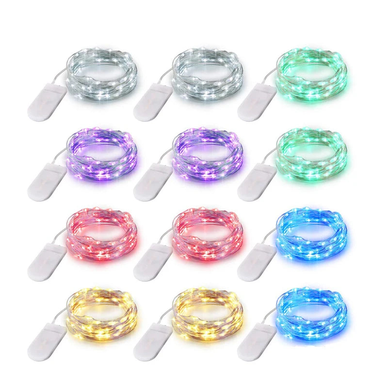1M 2M 3M 5M Copper Wire LED String Lights Battery Operated Holiday Lighting Fairy Garland For Christmas Tree Wedding Party Decor