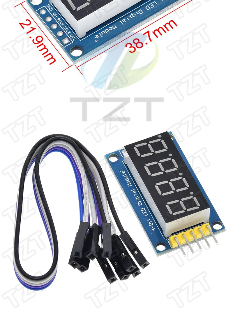 TM1637 4 Bits / TM1638 / 74HC595 8 bit Digital LED Display Module 7 Segment 0.36Inch Clock RED Anode Tube Four Serial Driver