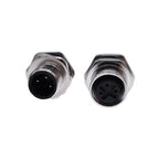 M12 Panel Back Mount Flange Socket Sensor Connector Waterproof Screw Threaded Coupling Male Female 3 4 5 8Pin M1216