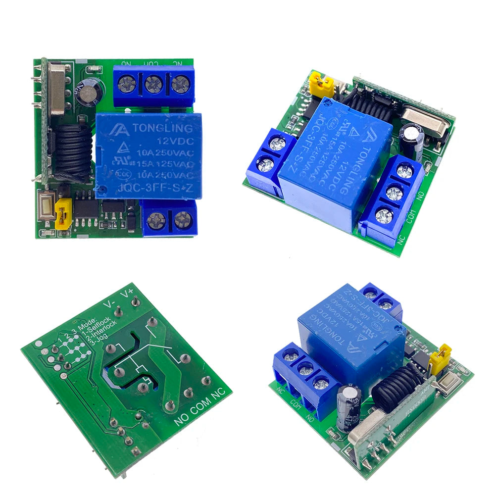 433Mhz RF Remote Control Wireless Switch DC 5V 12V 1CH 2 Way Relay Receiver and 2CH Transmitter For Door Electromagnetic Lock