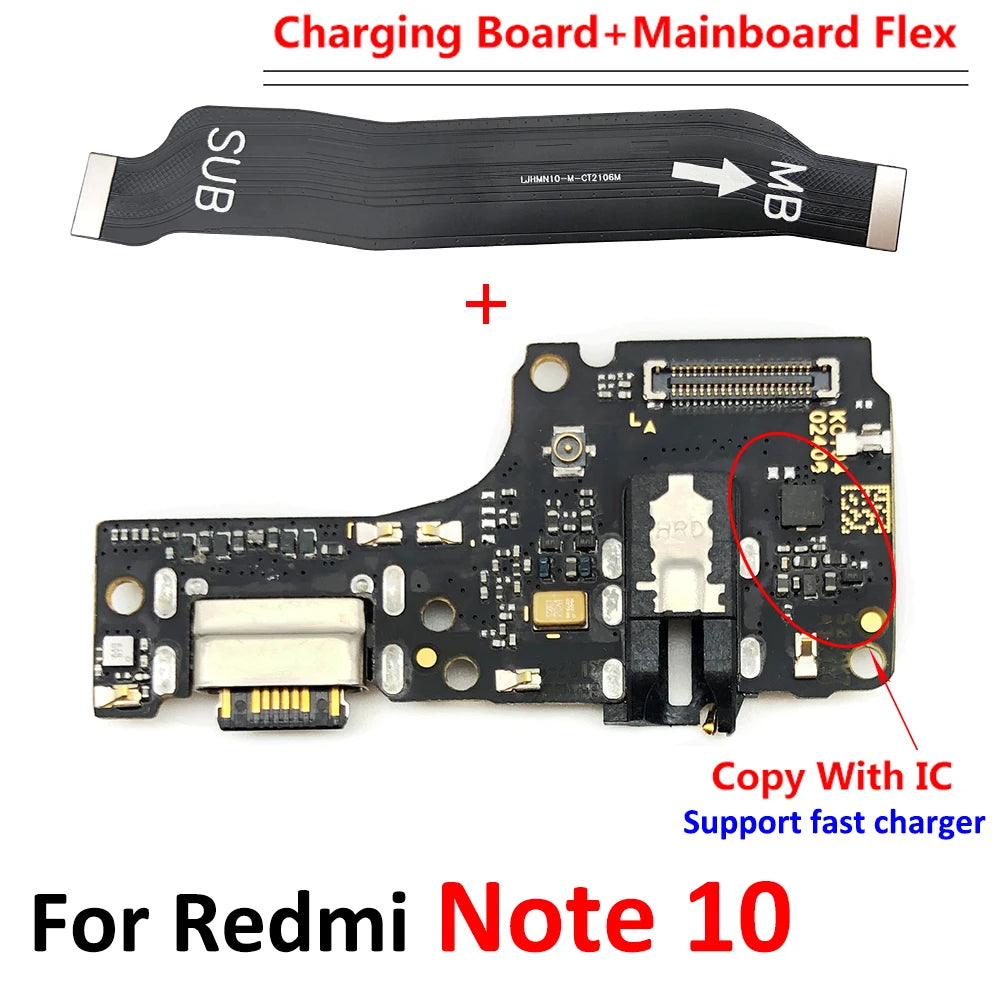 NEW USB Charging Port Dock Board Connector Main FPC Motherboard Flex Cable For Xiaomi Redmi Note 9 10 7 Pro 10S 11 4G 5G 8 fast