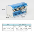 207 211 407 Din Rail Terminal Blocks Screw Modular Power Distribution Box Block Box Zero Wire Terminal Copper Junction Box