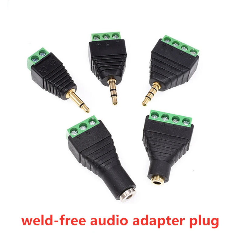 Earphone Audio Jack 3.5mm Connector Stereo Adapter 3.5mm RCA Audio Mono Channel Plug to Screw Terminal Audio Mono Channel Plug