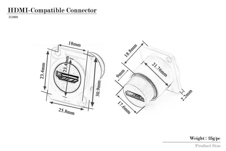 1pc Metal Round/D Type Module RJ45 CAT6&USB 2.0/3.0&Type C&HDMI-Jack Socket Through Network Panel Mounting Electronic Connector