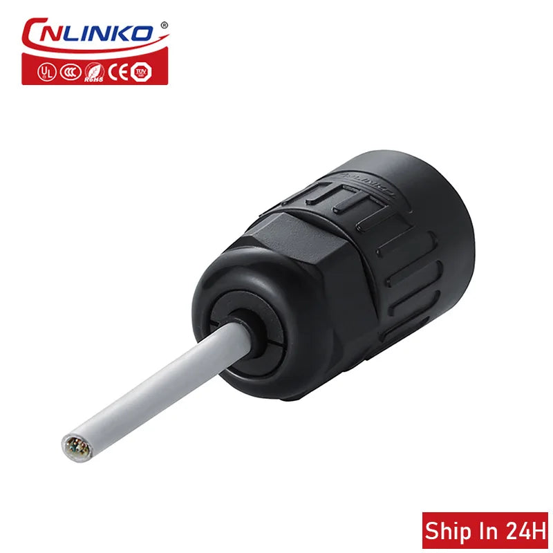 Cnlinko YT Aviation Waterproof RJ45 Signal 8P8C Cat5e Ethernet Panel Socket Plug Connector for Outdoor LED Display Screen Switch