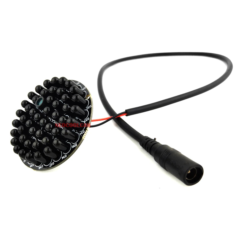 Invisible 940nm No Red Exposure at Night 48pcs IR Light Infrared Illuminator Board For CCTV Camera Night Vision + Power Cable