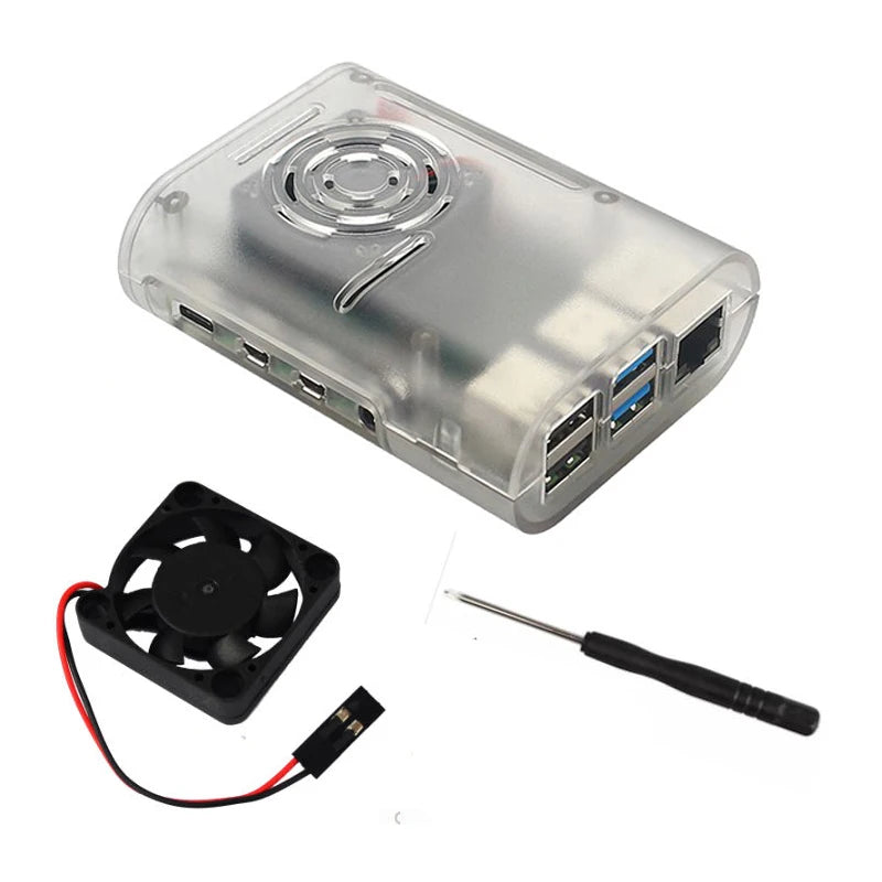Raspberry Pi 4 Model B ABS Case with Cooling Fan and Heatsinks Kit
