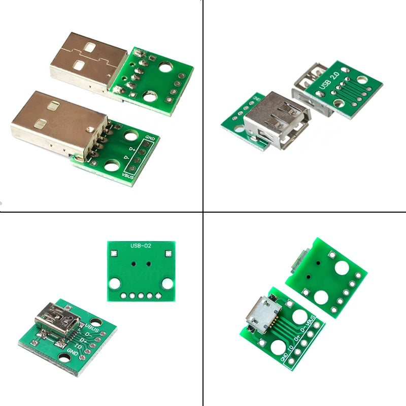 5/50/100PCS Javino DIY Male Connector / MINI MICRO USB to DIP Adapter 2.54mm 5pin Female Connector KIT