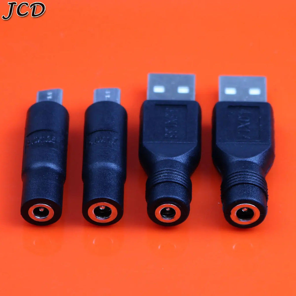 JCD 1pcs 3.5x1.35 4.0x1.7mm DC Power Female to Micro USB 2.0 Male Plug Connector Adapter for Smartphone Tablet Charger Converter