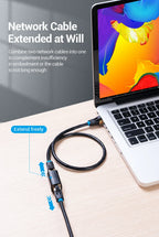 Vention RJ45 Connector Cat7/6/5e Ethernet Adapter Female to Female 8P8C Patch Network Extender Extension Wire for Ethernet Cable