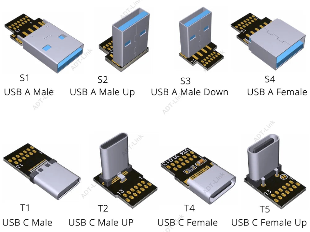 USB Type-C Ribbon Cable Flat EMI shielding FPC Cable USB 3.0 Type C 90 degree Angle Connector up downward 5cm-3m USB 3.1
