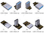 USB Type-C Ribbon Cable Flat EMI shielding FPC Cable USB 3.0 Type C 90 degree Angle Connector up downward 5cm-3m USB 3.1