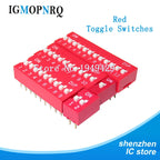 10pcs Slide Type DIP Switch Module 1 2 3 4 5 6 7 8 PIN 2.54mm Position Way DIP Red Pitch Red Snap Switch Dial Switch