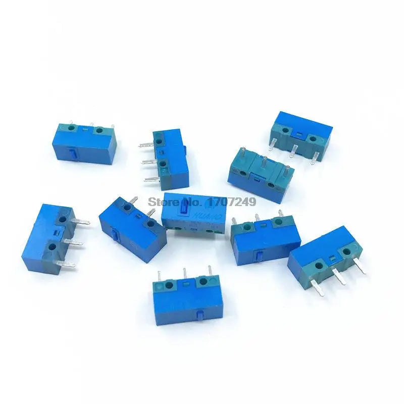 10Pcs HUANO Micro Switch Red Yellow Pink White Blue Green dot Blue Shell Pink Dot 80 million Mouse maintenance button switches