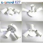 3/5/9 Heads 360D Adjustable Screw Ceiling Mount E26 E27 LED Lamp Base Light Bulb Socket Holder Adapter Converter Splitter