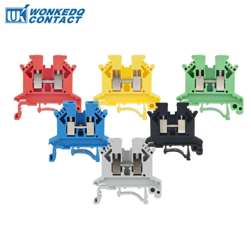 10Pcs UK 2.5 Terminal Block UK2.5B Screw Connection Connect Strip 2.5B 2.5mm² Cable Electrical Din Rail Wire Connector