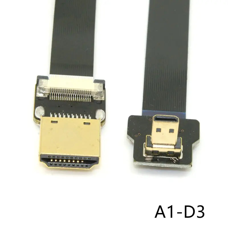 FPV Micro Mini HDMI-compat 90 Degree Connector FPC Flexible Flat HD Ribbon Cable FFC Pitch 20pin For Drone Gopro DSLR Gimbal Kit