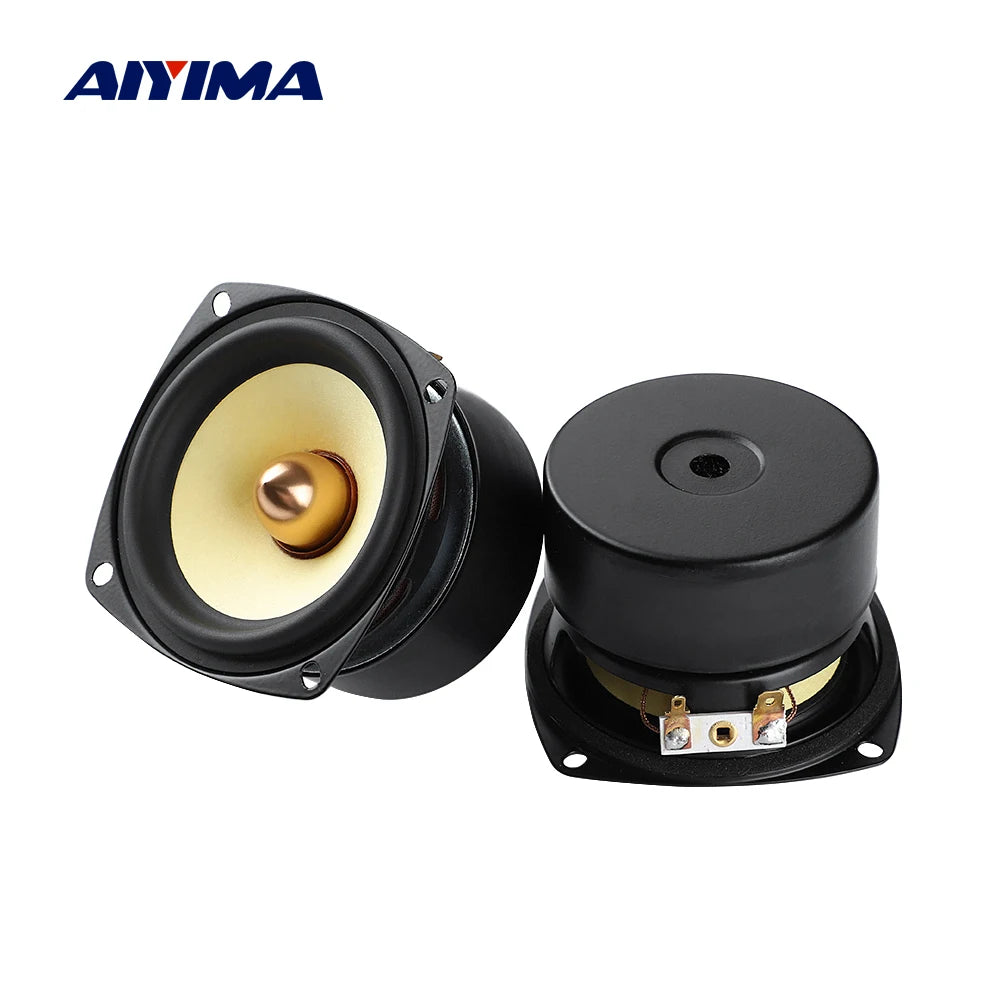 AIYIMA 2Pcs 3 Inch 4/8 Ohm 25W Speaker Full Range Audio DIY Audio Bookshelf Speakers Round Sqaure Home Sound Theater Amplifier