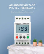 TOMZN AC DC 110V-240V DIN Rail Over and Under Voltage Protection Monitoring Relays Protector