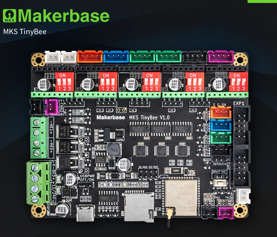 Makerbase MKS TinyBee 3D Printer Motherboard Control Board ESP32 Fit Mini12864 Wifi Control Compatible A4988 TMC2209 Driver