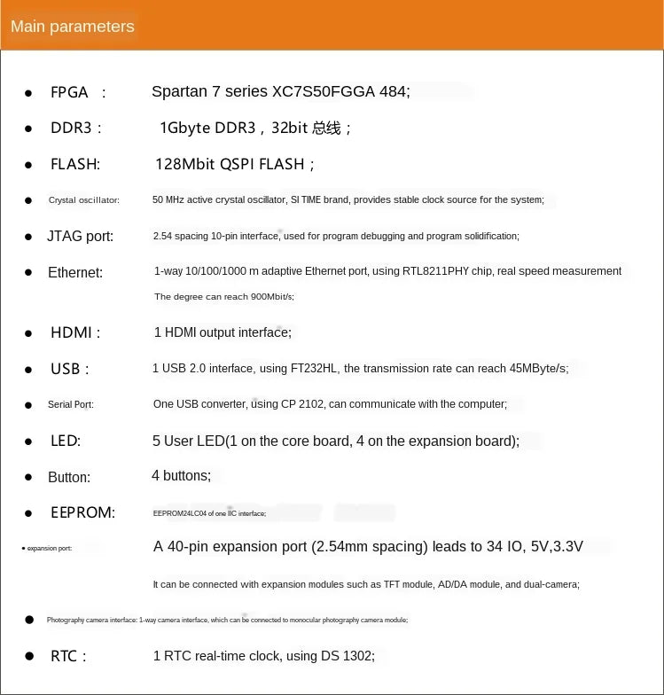 Alinx XILINX FPGA Black Gold Development Board Spartan-7 VIVADO AX7050 XC7S50FGG484 Companion video tutorial