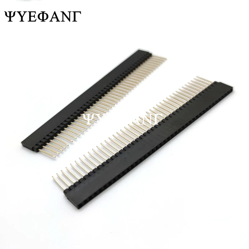 5pcs 2.54mm PC104 Female Header 1X6P/8P/10P/40P Straight Pin Length 12mm Single Row Gold-plated
