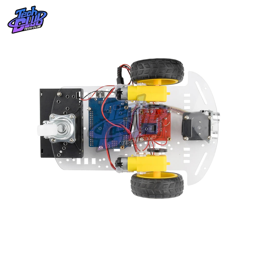 Ultrasonic obstacle avoidance L298N motor drive 2WD smart robot car Chassis kit Ultrasonic Module for Arduino R3 DIY kit